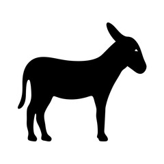 donkey black silhouette icon - perfect for designs about jungle animals donkey nature, wildlife, rainforest, vector art