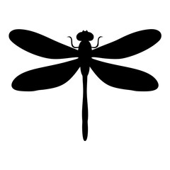 dragonfly black silhouette icon - perfect for designs about jungle animals dragonfly nature, wildlife, rainforest, vector art