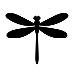 dragonfly black silhouette icon - perfect for designs about jungle animals dragonfly nature, wildlife, rainforest, vector art