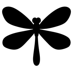 dragonfly black silhouette icon - perfect for designs about jungle animals dragonfly nature, wildlife, rainforest, vector art