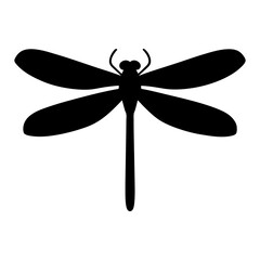 dragonfly black silhouette icon - perfect for designs about jungle animals dragonfly nature, wildlife, rainforest, vector art
