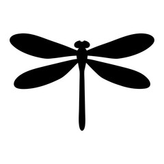 dragonfly black silhouette icon - perfect for designs about jungle animals dragonfly nature, wildlife, rainforest, vector art