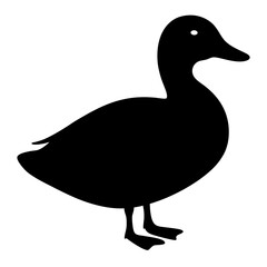 duck black silhouette icon - perfect for designs about jungle animals duck nature, wildlife, rainforest, vector art