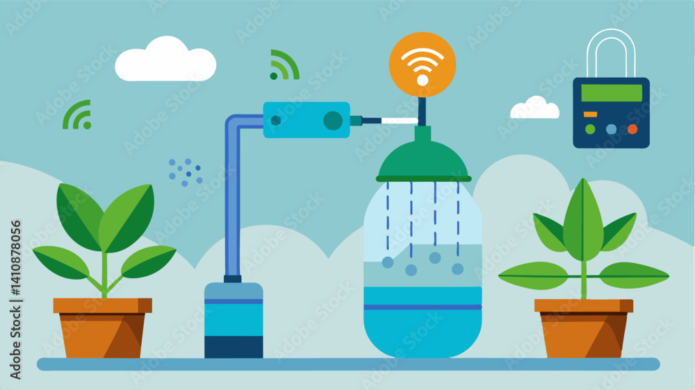 Poster smart watering a precision watering system that utilizes sensors and weather data to deliver the rig