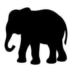 elephant black silhouette icon - perfect for designs about jungle animals elephant nature, wildlife, rainforest, vector art