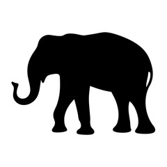 elephant black silhouette icon - perfect for designs about jungle animals elephant nature, wildlife, rainforest, vector art