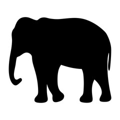 elephant black silhouette icon - perfect for designs about jungle animals elephant nature, wildlife, rainforest, vector art
