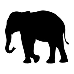 elephant black silhouette icon - perfect for designs about jungle animals elephant nature, wildlife, rainforest, vector art