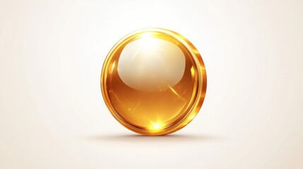 Golden Orb with Radiant Glow A Shiny Illuminated Sphere for Fantasy and Treasure Themes