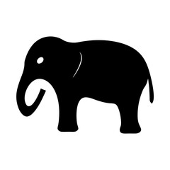 elephant black silhouette icon - perfect for designs about jungle animals elephant nature, wildlife, rainforest, vector art
