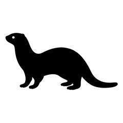 ferret black silhouette icon - perfect for designs about jungle animals ferret nature, wildlife, rainforest, vector art