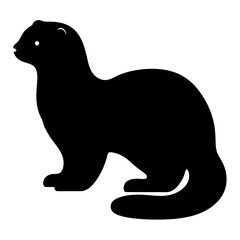 ferret black silhouette icon - perfect for designs about jungle animals ferret nature, wildlife, rainforest, vector art
