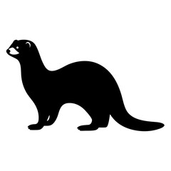 ferret black silhouette icon - perfect for designs about jungle animals ferret nature, wildlife, rainforest, vector art