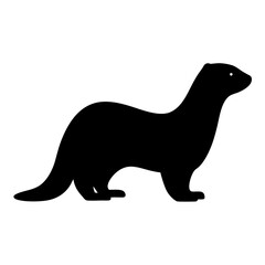 ferret black silhouette icon - perfect for designs about jungle animals ferret nature, wildlife, rainforest, vector art