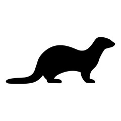 ferret black silhouette icon - perfect for designs about jungle animals ferret nature, wildlife, rainforest, vector art