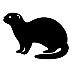 ferret black silhouette icon - perfect for designs about jungle animals ferret nature, wildlife, rainforest, vector art