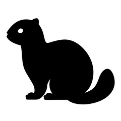 ferret black silhouette icon - perfect for designs about jungle animals ferret nature, wildlife, rainforest, vector art