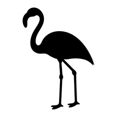 Obraz premium flamingo black silhouette icon - perfect for designs about jungle animals flamingo nature, wildlife, rainforest, vector art