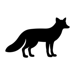 fox black silhouette icon - perfect for designs about jungle animals fox nature, wildlife, rainforest, vector art