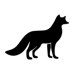 fox black silhouette icon - perfect for designs about jungle animals fox nature, wildlife, rainforest, vector art