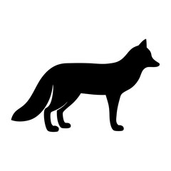 fox black silhouette icon - perfect for designs about jungle animals fox nature, wildlife, rainforest, vector art