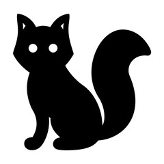 fox black silhouette icon - perfect for designs about jungle animals fox nature, wildlife, rainforest, vector art