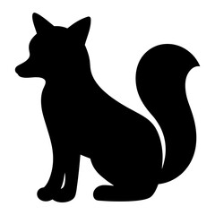 fox black silhouette icon - perfect for designs about jungle animals fox nature, wildlife, rainforest, vector art