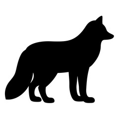 fox black silhouette icon - perfect for designs about jungle animals fox nature, wildlife, rainforest, vector art