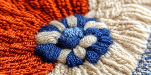 Knitted Flower Design Closeup