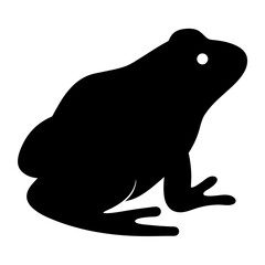 frog black silhouette icon - perfect for designs about jungle animals frog nature, wildlife, rainforest, vector art