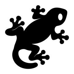 gecko black silhouette icon - perfect for designs about jungle animals gecko nature, wildlife, rainforest, vector art
