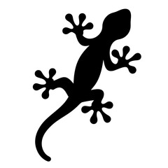 Fototapeta premium gecko black silhouette icon - perfect for designs about jungle animals gecko nature, wildlife, rainforest, vector art
