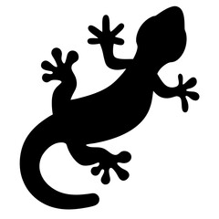 gecko black silhouette icon - perfect for designs about jungle animals gecko nature, wildlife, rainforest, vector art