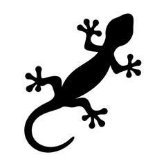 Fototapeta premium gecko black silhouette icon - perfect for designs about jungle animals gecko nature, wildlife, rainforest, vector art