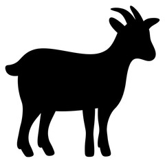 goat black silhouette icon - perfect for designs about jungle animals goat, nature, wildlife, rainforest, vector art