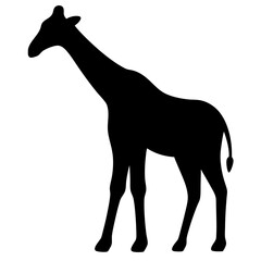 giraffe black silhouette icon - perfect for designs about jungle animals giraffe nature, wildlife, rainforest, vector art