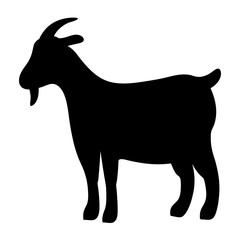 goat black silhouette icon - perfect for designs about jungle animals goat nature, wildlife, rainforest, vector art