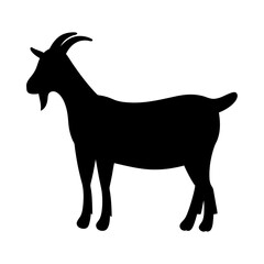 goat black silhouette icon - perfect for designs about jungle animals goat nature, wildlife, rainforest, vector art