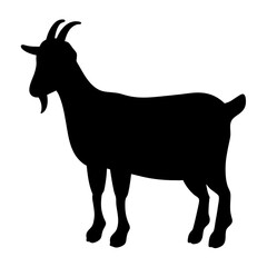 goat black silhouette icon - perfect for designs about jungle animals goat nature, wildlife, rainforest, vector art