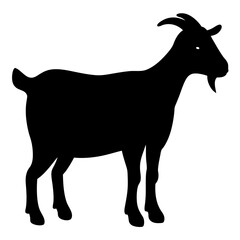 goat black silhouette icon - perfect for designs about jungle animals goat nature, wildlife, rainforest, vector art