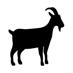 goat black silhouette icon - perfect for designs about jungle animals goat nature, wildlife, rainforest, vector art