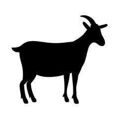 goat black silhouette icon - perfect for designs about jungle animals goat nature, wildlife, rainforest, vector art