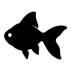 goldfish black silhouette icon - perfect for designs about jungle animals goldfish nature, wildlife, rainforest, vector art