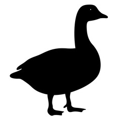 goose black silhouette icon - perfect for designs about jungle animals goose nature, wildlife, rainforest, vector art