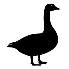 goose black silhouette icon - perfect for designs about jungle animals goose nature, wildlife, rainforest, vector art