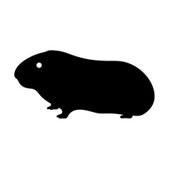 guinea pig black silhouette icon - perfect for designs about jungle animals guinea pig nature, wildlife, rainforest, vector art
