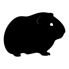 guinea pig black silhouette icon - perfect for designs about jungle animals guinea pig nature, wildlife, rainforest, vector art