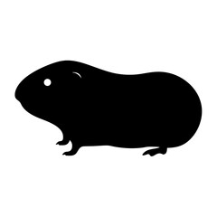 guinea pig black silhouette icon - perfect for designs about jungle animals guinea pig nature, wildlife, rainforest, vector art