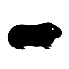 guinea pig black silhouette icon - perfect for designs about jungle animals guinea pig nature, wildlife, rainforest, vector art