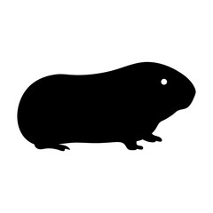 guinea pig black silhouette icon - perfect for designs about jungle animals guinea pig nature, wildlife, rainforest, vector art